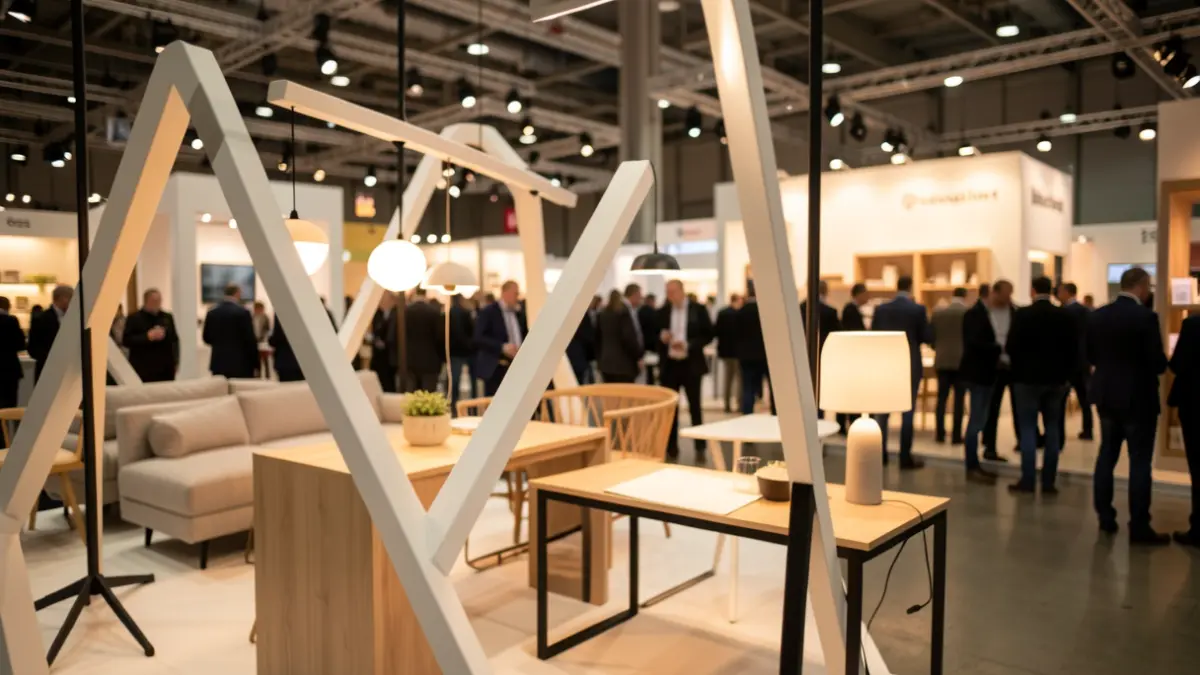 Imagen genérica de un stand en una feria de diseño y mobiliario.